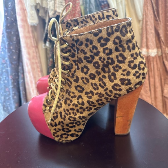 Jeffrey Campbell litas, mohair cheetah print and hot pink - Picture 4 of 7